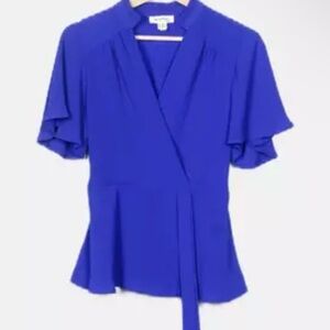 Monteau Royal Blue Wrap Blouse